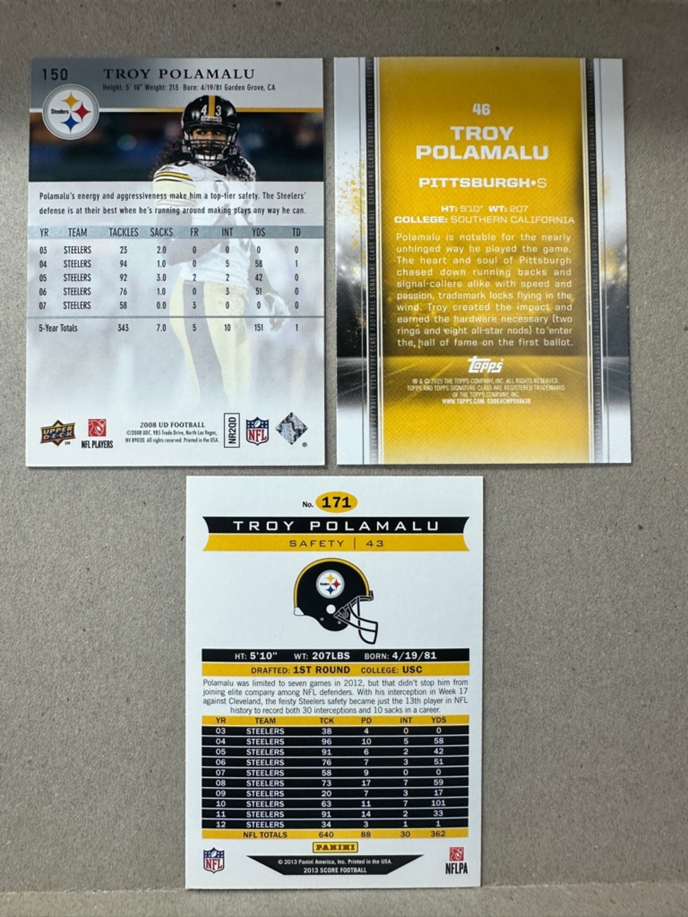 Steelers Troy Polamalu & Ben Roethlisberger + teammates lot of 16 - Picture 3 of 15